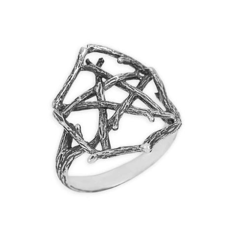 Nina Designs Sterling Silver Pentagram Branch Ring
