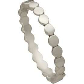 Sterling Silver Stacking Ring - Dot Pattern side angle