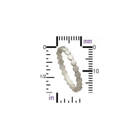Sterling Silver Stacking Ring - Dot Pattern with measurements