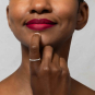 Sterling Silver Stacking Ring - Dot Pattern on model