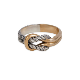 Mixed Metal Reef Knot Ring
