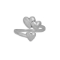 Nina Designs Sterling Silver Three Hearts Adjustable Ring