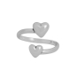 Nina Designs Sterling Silver Two Hearts Adjustable Ring 