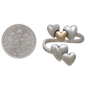 Mixed Metal Five Hearts Adjustable Ring with Dime