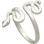 Sterling Silver Adjustable Ring - Snake Ring white background