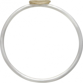 Sterling Silver Ring - Tiny Bronze Heart Ring