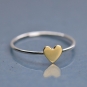 Sterling Silver Ring - Tiny Bronze Heart Ring