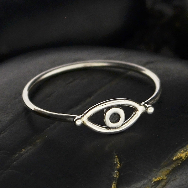 Sterling Silver Evil Eye Ring, 3.50 Gram, According To Size