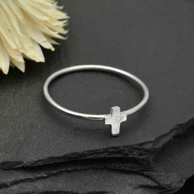 Sterling Silver Tiny Cross Ring
