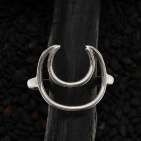 Sterling Silver Wire Crescent Moon Ring DISCONTINUED