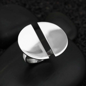 Sterling Silver Split Circle Adjustable Ring