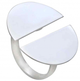 Sterling Silver Split Circle Adjustable Ring
