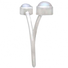 Sterling Silver Adjustable Pearl Ring