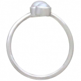Sterling Silver Adjustable Pearl Ring
