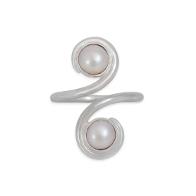 Sterling Silver Pearl Swirl Adjustable Ring