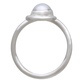 Sterling Silver Pearl Swirl Adjustable Ring Top View