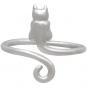 Sterling Silver Cat Ring - Adjustable Ring