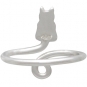 Sterling Silver Adjustable Cat Ring next to dime