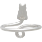 Sterling Silver Adjustable Cat Ring back 