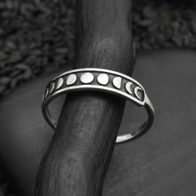 Sterling Silver Ring - Moon Phases Ring