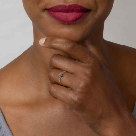 Sterling Silver Ring - Tiny Bee Ring on model