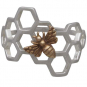 Sterling Silver Honeycomb Ring with Bronze Bee