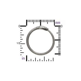 Sterling Silver - Ouroboros Snake Ring ruler view
