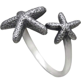 Sterling Silver Adjustable Starfish Ring