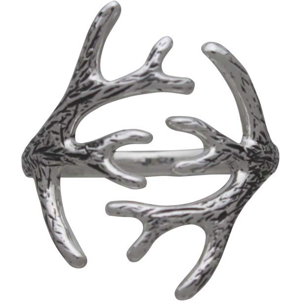 Sterling Silver Adjustable Antler Ring