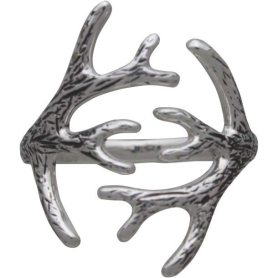 Sterling Silver Adjustable Antler Ring front view