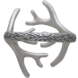 Sterling Silver Adjustable Antler Ring back view