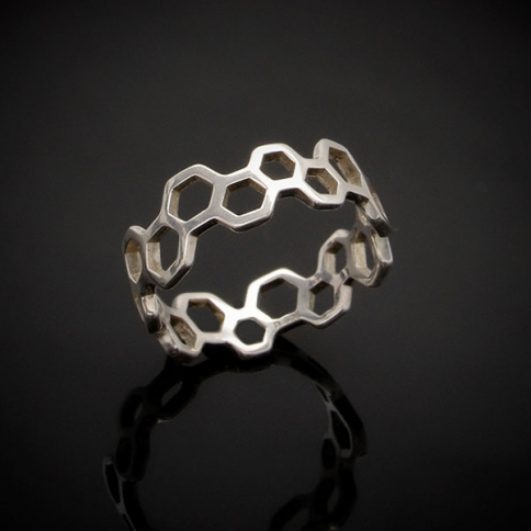 Sterling Silver Honeycomb Band Ring 