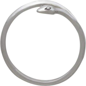 Sterling Silver Adjustable Simple Snake Ring open