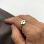 Sterling Silver Paw Print Ring on hand