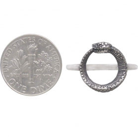 Sterling Silver Ouroboros Ring with Snake on Front