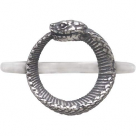 Sterling Silver Ouroboros Ring with Snake on Front