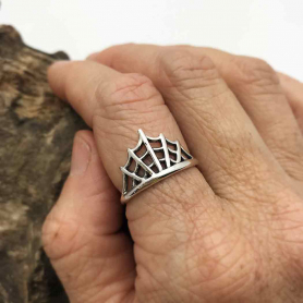 Sterling Silver Spider Web