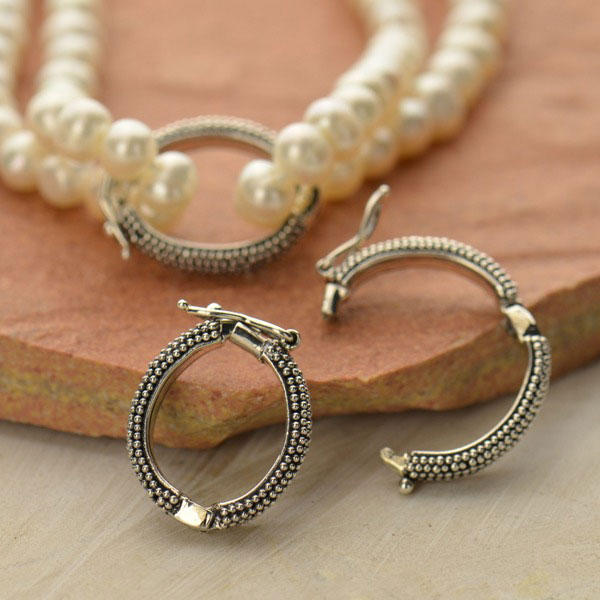 Sterling Silver Necklace Shortener with Carpet Granulation Nina Designs