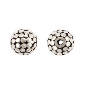 Sterling Silver Bead - Sm Round with Bang Granulation 8x8mm