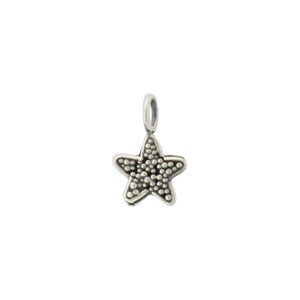 Sterling Silver Star Charm with Granulation 9x6mm