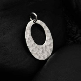Sterling Silver Oval Pendant with Cutout Center 22x14mm