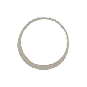 Sterling Silver Half Hammered Circle Jewelry Link 15mm
