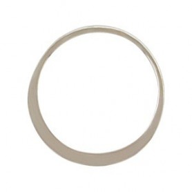 Sterling Silver Half Hammered Circle Jewelry Link 18mm