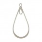 Jewelry Making Supplies - Small Teardrop Silver Link 26x12mm