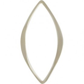 Sterling Silver Hammered Marquis Link 32x15mm