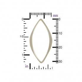 Sterling Silver Hammered Marquis Link 32x15mm