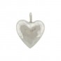 Sterling Silver Hammer Finish Puffed Heart Charm 15x12mm