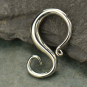 Sterling Silver Bail - S-shaped Removable Bail 10x17mm