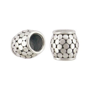 Sterling Silver Large Hole Bead with Bang Granulation 8x8mm