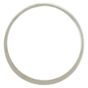 Sterling Silver Half Hammered Circle Jewelry Link 24mm